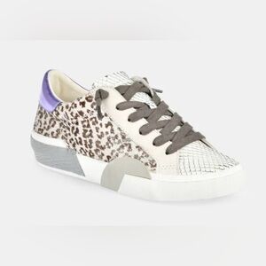 Dolce Vita Leopard Print Sneakers with Purple Accent